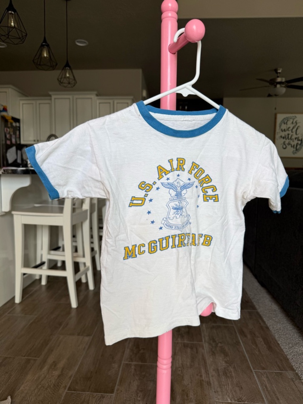 U.S. Air Force McGuire AFB Kids White & Blue Ringer Tee